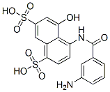 4-[(3-aminobenzoyl)amino]-5-hydroxynaphthalene-1,7-disulphonic acid 结构式