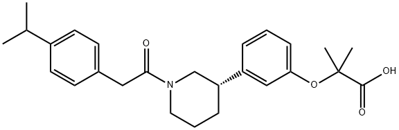 2-Methyl-2-[3-[(3S)-1-[2-[4-(1-methylethyl)phenyl]acetyl]-3-piperidinyl]phenoxy]-propanoicacid, 702680-17-9, 结构式