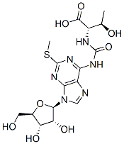 N-((9-beta-D-ribofuranosyl-2-methylthiopurine-6-yl)carbamoyl)threonine Structure