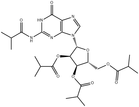 2-IsobutyraMido Guanosine 2',3',5'-Tris(isobutanoate),70337-80-3,结构式