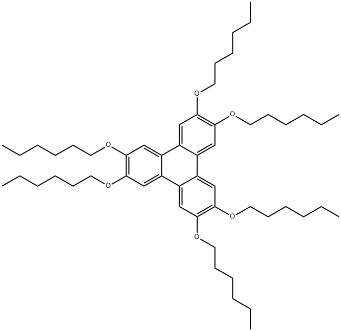 2,3,6,7,10,11-ヘキサキス(ヘキシルオキシ)トリフェニレン 化学構造式