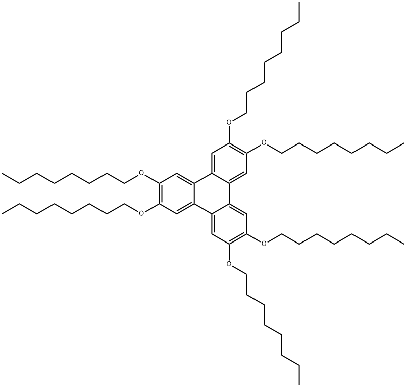 2,3,6,7,10,11-六(正辛基氧代)苯并菲 结构式