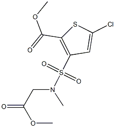 5-Chloro-3-[N-(methoxy-carbonyl-methyl)sulfamoyl]-2-thiophene carboxylic acid methyl ester 化学構造式