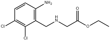Ethyl N-(2,3-dichloro-6-aminobenzyl)glcycine 化学構造式