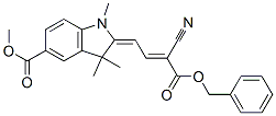 methyl 2-[3-cyano-4-oxo-4-(phenylmethoxy)but-2-enylidene]-2,3-dihydro-1,3,3-trimethyl-1H-indole-5-carboxylate  Structure