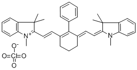 1,3,3-TRIMETHYL-2-(2-(2-PHENYL-3-[2-(1,3,3-TRIMETHYL-2,3-DIHYDRO-1H-2-INDOLYLIDEN)ETHYLIDENE]-1-CYCLOHEXENYL)-1-ETHENYL)-3H-INDOLIUM PERCHLORIDE Structure