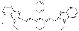 3-ETHYL-2-[(E)-2-(3-((E)-2-[3-ETHYL-1,3-BENZOTHIAZOL-2(3H)-YLIDENE]ETHYLIDENE)-2-PHENYL-1-CYCLOHEXEN-1-YL)ETHENYL]-1,3-BENZOTHIAZOL-3-IUM IODIDE Structure