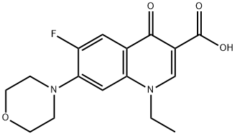 1-エチル-6-フルオロ-7-モルホリン-4-イル-4-オキソ-1,4-ジヒドロキノリン-3-カルボン酸 化学構造式