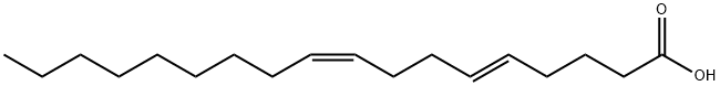 (5E,9Z)-5,9-Octadecadienoic acid Structure