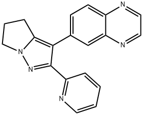 Quinoxaline, 6-[5,6-dihydro-2-(2-pyridinyl)-4H-pyrrolo[1,2-b]pyrazol-3-yl]- Struktur