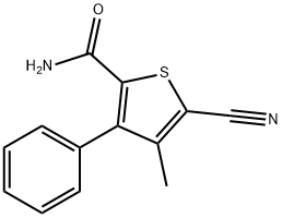 5-氰基-4-甲基-3-苯基噻吩-2-甲酰胺 结构式