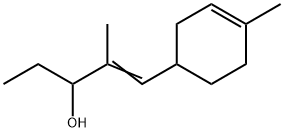 2-メチル-1-(4-メチル-3-シクロヘキセン-1-イル)-1-ペンテン-3-オール 化学構造式