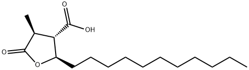 (2R,3S,4S)-2-Undecyl-4-methyl-5-oxotetrahydrofuran-3-carboxylic acid Struktur