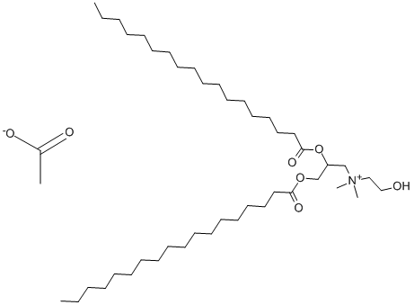 DIMETHYL-DL-2,3-DISTEAROYL-OXYPROPYL-2'-HYDROXY-ETHYLAMMONIUM ACETATE 结构式