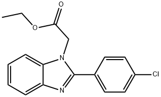 [2-(4-CHLORO-PHENYL)-BENZOIMIDAZOL-1-YL]-ACETIC ACID ETHYL ESTER Structure