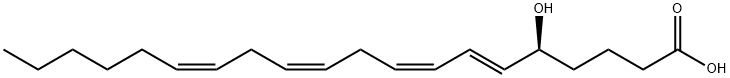 (5Z,8Z,11Z,14Z)-5-ヒドロキシ-5,8,11,14-イコサテトラエン酸 化学構造式