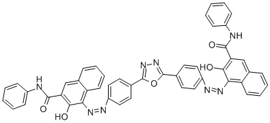 4,4'-[1,3,4-オキサジアゾル2,5ジイルビス(4,1フェニレンアゾ)]ビス[3ヒドロキシ-N-フェニル]-2-ナフタレンカルボキシアミド 化学構造式