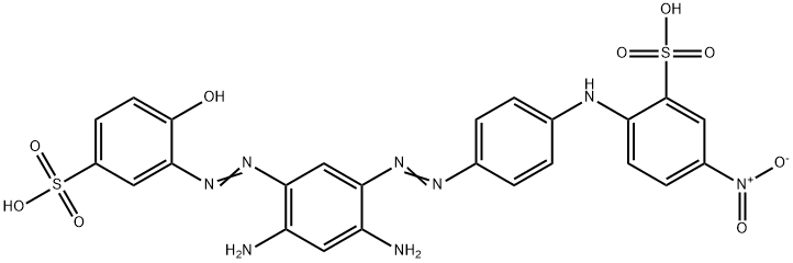 2-[[4-[[2,4-diamino-5-[(2-hydroxy-5-sulphophenyl)azo]phenyl]azo]phenyl]amino]-5-nitrobenzenesulphonic acid Structure