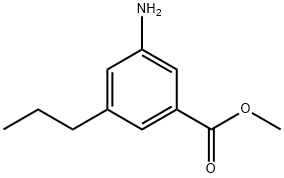 Benzoic acid, 3-amino-5-propyl-, methyl ester (9CI) 化学構造式