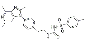 BenzenesulfonaMide, N-[[[2-[4-(2-ethyl-4,6-diMethyl-1H-iMidazo[4,5-c]pyridin-1-yl)phenyl]ethyl]aMino]carbonyl]-4-Methyl-,706802-34-8,结构式