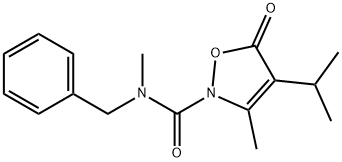 2(5H)-Isoxazolecarboxamide,  N,3-dimethyl-4-(1-methylethyl)-5-oxo-N-(phenylmethyl)- Struktur