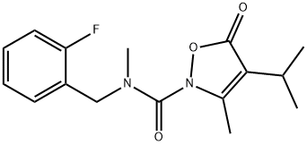 2(5H)-Isoxazolecarboxamide,  N-[(2-fluorophenyl)methyl]-N,3-dimethyl-4-(1-methylethyl)-5-oxo- Struktur