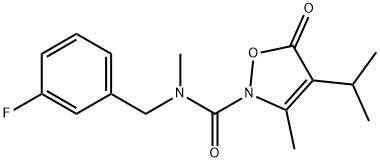 2(5H)-Isoxazolecarboxamide,  N-[(3-fluorophenyl)methyl]-N,3-dimethyl-4-(1-methylethyl)-5-oxo-,706803-68-1,结构式