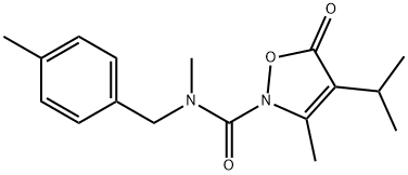 2(5H)-Isoxazolecarboxamide,  N,3-dimethyl-4-(1-methylethyl)-N-[(4-methylphenyl)methyl]-5-oxo- Struktur