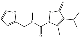 2(5H)-Isoxazolecarboxamide,  N-(2-furanylmethyl)-N,3-dimethyl-4-(1-methylethyl)-5-oxo- 化学構造式