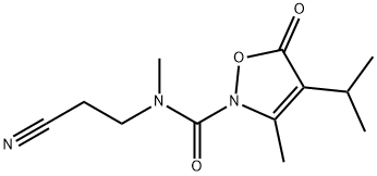 2(5H)-Isoxazolecarboxamide,  N-(2-cyanoethyl)-N,3-dimethyl-4-(1-methylethyl)-5-oxo- 结构式