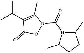 5(2H)-Isoxazolone,  2-[(2,5-dimethyl-1-pyrrolidinyl)carbonyl]-3-methyl-4-(1-methylethyl)- 化学構造式