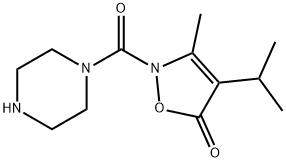Piperazine,  1-[[3-methyl-4-(1-methylethyl)-5-oxo-2(5H)-isoxazolyl]carbonyl]-  (9CI) 化学構造式