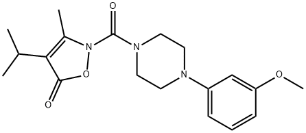 Piperazine,  1-(3-methoxyphenyl)-4-[[3-methyl-4-(1-methylethyl)-5-oxo-2(5H)-isoxazolyl]carbonyl]-  (9CI) 结构式