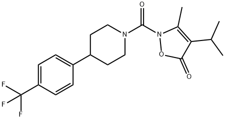 Piperidine,  1-[[3-methyl-4-(1-methylethyl)-5-oxo-2(5H)-isoxazolyl]carbonyl]-4-[4-(trifluoromethyl)phenyl]-  (9CI) Structure