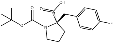 BOC-(R)-ALPHA-(4-FLUOROBENZYL)-PROLINE Structure
