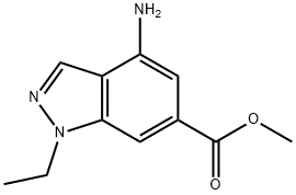 1H-Indazole-6-carboxylicacid,4-amino-1-ethyl-,methylester(9CI) Structure