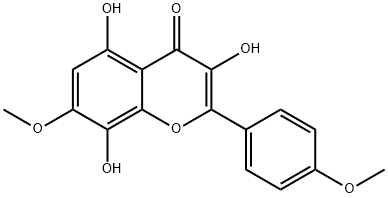 3,5,8-trihydroxy-7,4'-dimethoxyflavone 化学構造式