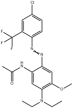 N-[2-[[4-クロロ-2-(トリフルオロメチル)フェニル]アゾ]-5-(ジエチルアミノ)-4-メトキシフェニル]アセトアミド 化学構造式