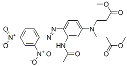 3,3'-[N-[3-アセチルアミノ-4-(2,4-ジニトロフェニルアゾ)フェニル]イミノ]二プロピオン酸ジメチル 化学構造式