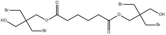 Hexanedioic acid bis[3-bromo-2-(bromomethyl)-2-(hydroxymethyl)propyl] ester Struktur