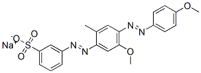 3-[[5-Methoxy-4-[(4-methoxyphenyl)azo]-2-methylphenyl]azo]benzenesulfonic acid sodium salt 结构式