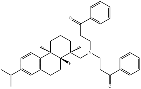 3,3'-[[[[(1R)-1,2,3,4,4a,9,10,10aα-オクタヒドロ-1β,4aβ-ジメチル-7-(1-メチルエチル)フェナントレン]-1-イル]メチル]イミノ]ビス[1-フェニル-1-プロパノン] 化学構造式