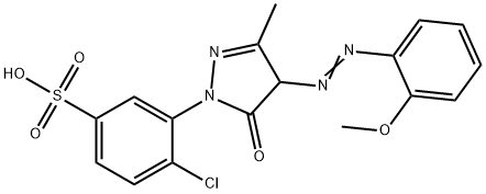 1-(2-CHLORO-5-SULFOPHENYL)-3-METHYL-4-(2-METHOXYPHENYL)AZO-2-PYRAZOLIN-5-ONE 化学構造式