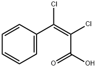 (Z)-2,3-ジクロロ-3-フェニルプロペン酸 化学構造式