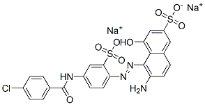 6-アミノ-5-[[4-[(4-クロロベンゾイル)アミノ]-2-スルホフェニル]アゾ]-4-ヒドロキシ-2-ナフタレンスルホン酸二ナトリウム 化学構造式
