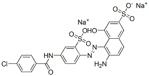 2-Naphthalenesulfonic acid, 6-amino-5-[[4-[(4-chlorobenzoyl) amino]-2-sulfophenyl]azo]-4-hydroxy-, disodium salt|