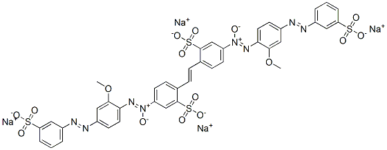 2,2'-(1,2-Ethenediyl)bis[5-[[2-methoxy-4-[(3-sulfophenyl)azo]phenyl]-NNO-azoxy]benzenesulfonic acid]tetrasodium salt Struktur