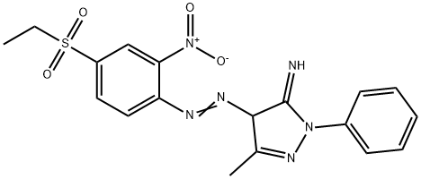 4-[[4-(エチルスルホニル)-2-ニトロフェニル]アゾ]-2,4-ジヒドロ-5-メチル-2-フェニル-3H-ピラゾール-3-イミン 化学構造式