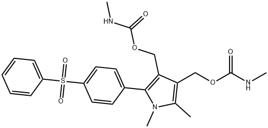 1H-Pyrrole-3,4-dimethanol, 1, 2-dimethyl-5-[4- (phenylsulfonyl)phenyl] -, bis(methylcarbamate) (ester),70889-28-0,结构式