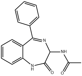 N-(2-OXO-5-PHENYL-2,3-DIHYDRO-1H-BENZO[E][1,4]DIAZEPIN-3-YL)-ACETAMIDE 化学構造式